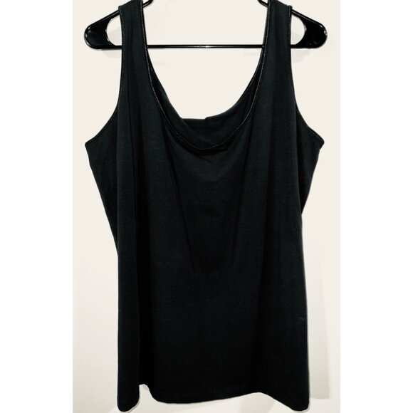 Womens Black Tank Top Cotton/Spandex (No size tag) - Picture 1 of 3